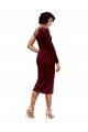 One Shoulder Fitted Short Midi Length Velvet Prom Dress